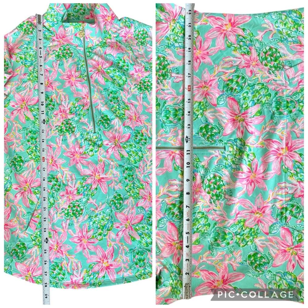 Lilly Pulitzer Skipper Popover Blue So Shellegant Sea Turtle Floral UPF 50 XL - Picture 6 of 7